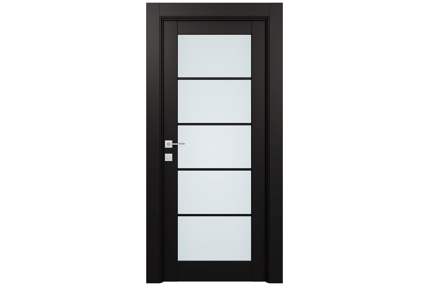 Belldinni Avon 5 Lite Vetro Black Matte Modern Interior Door - Single Door