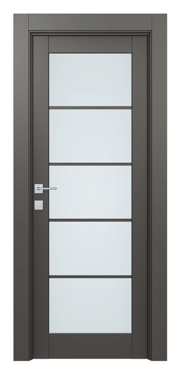 Belldinni Avon 5 Lite Vetro Gray Matte Modern Interior Door