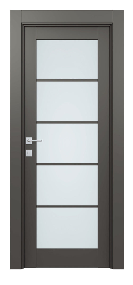 Belldinni Avon 5 Lite Vetro Gray Matte Modern Interior Door