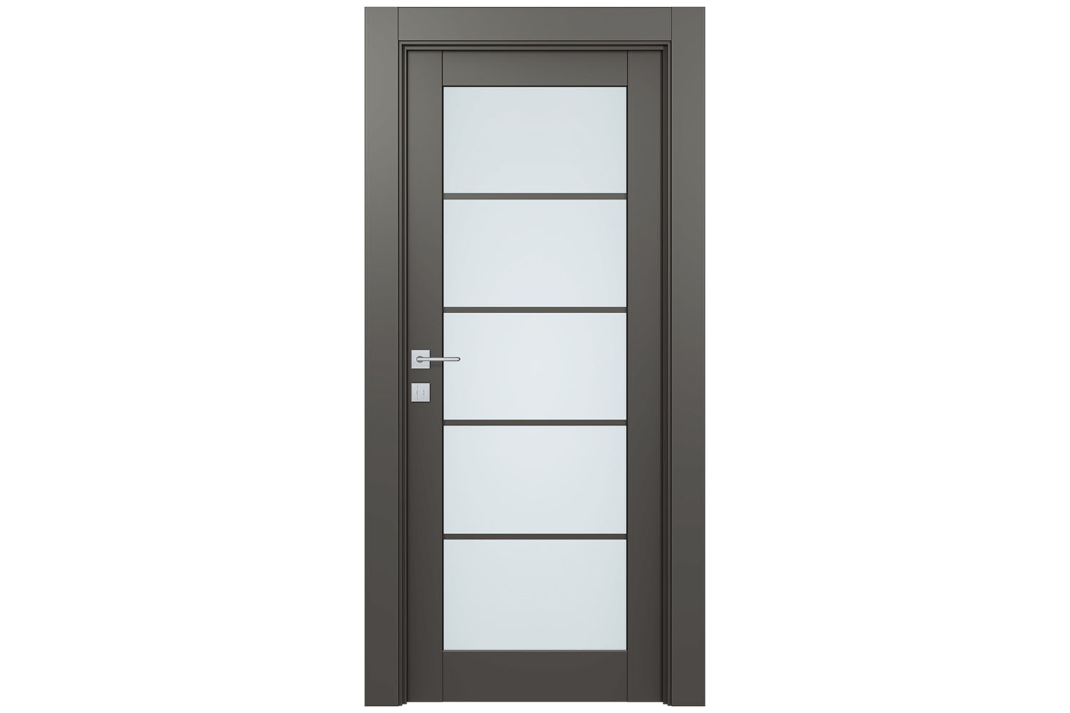 Belldinni Avon 5 Lite Vetro Gray Matte Modern Interior Door - Single Door