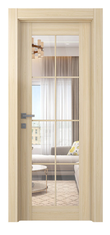 Belldinni Avon 8 Lite Clear Vetro Loire Ash Modern Interior Door