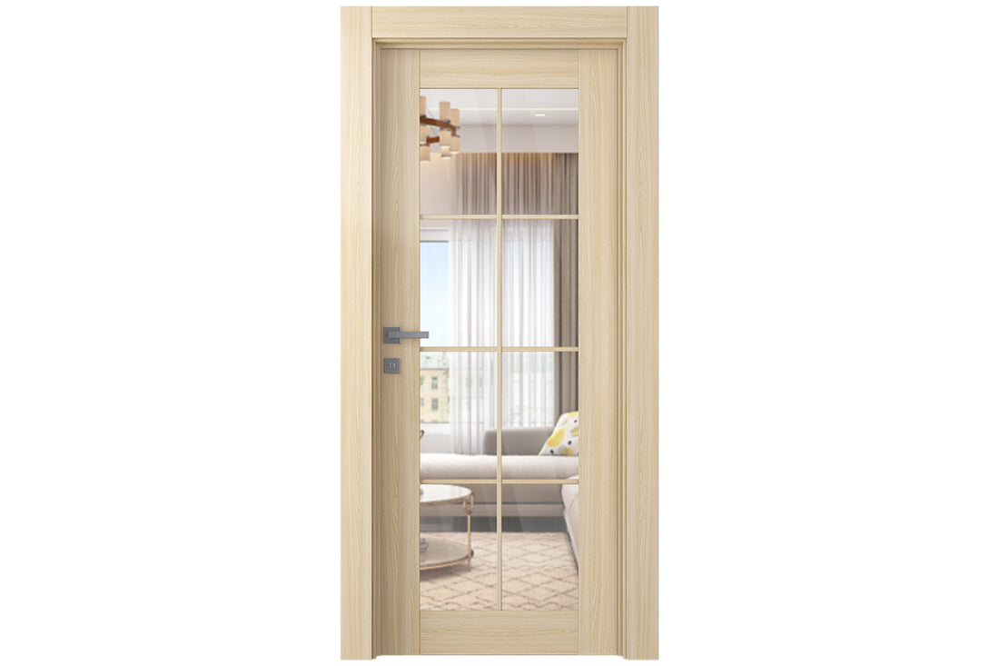 Belldinni Avon 8 Lite Clear Vetro Loire Ash Modern Interior Door - Single Door