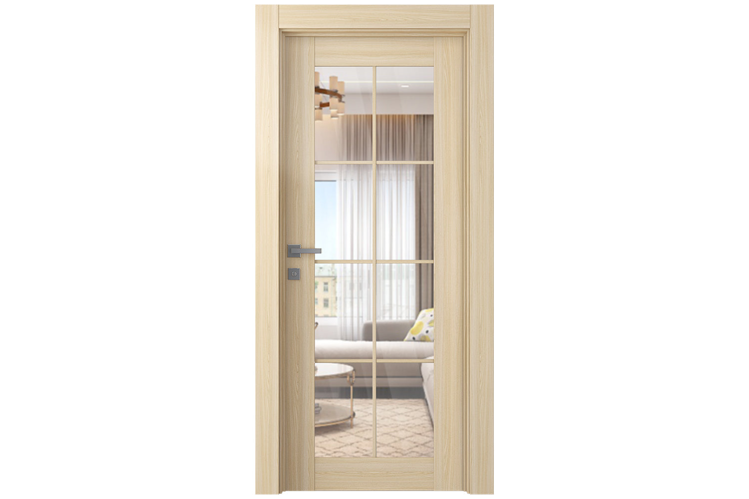 Belldinni Avon 8 Lite Clear Vetro Loire Ash Modern Interior Door - Single Door