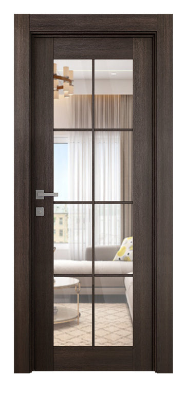Belldinni Avon 8 Lite Clear Vetro Veralinga Oak Modern Interior Door