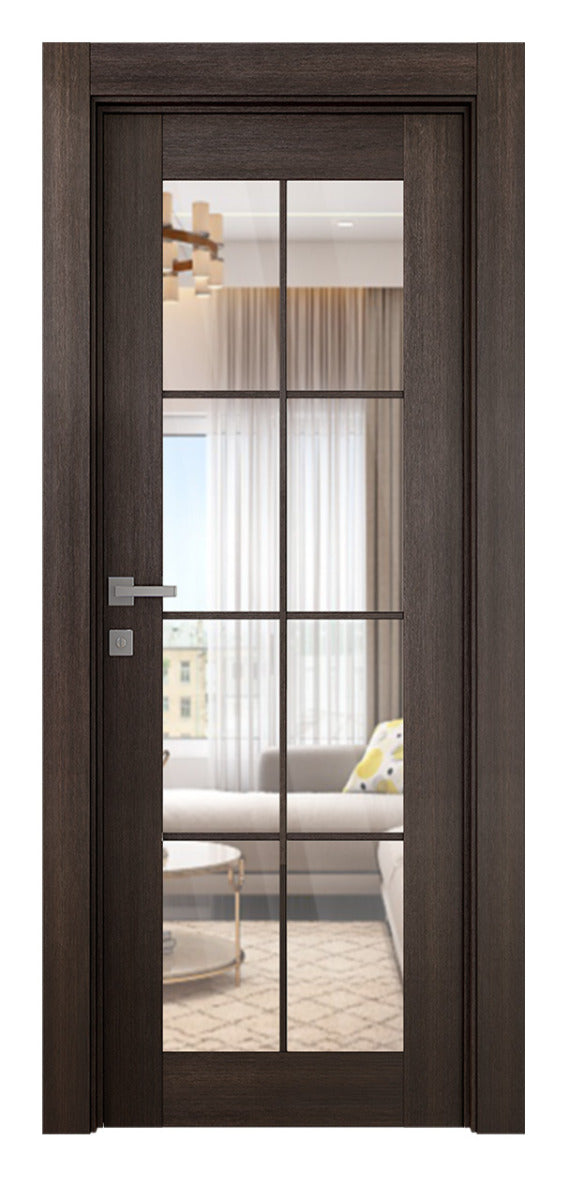 Belldinni Avon 8 Lite Clear Vetro Veralinga Oak Modern Interior Door