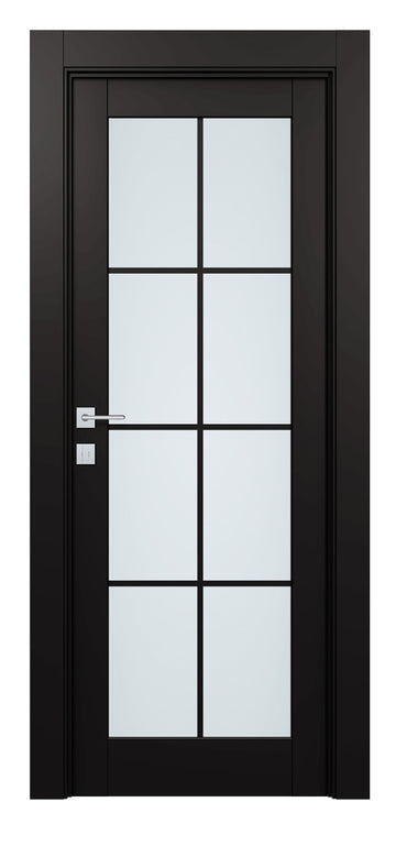 Belldinni Avon 8 Lite Vetro Black Matte Modern Interior Door