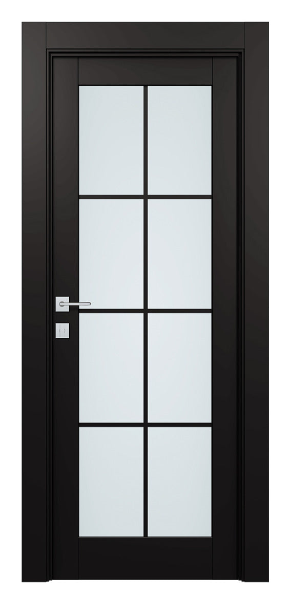Belldinni Avon 8 Lite Vetro Black Matte Modern Interior Door