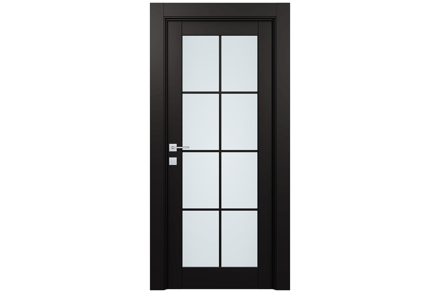 Belldinni Avon 8 Lite Vetro Black Matte Modern Interior Door - Single Door