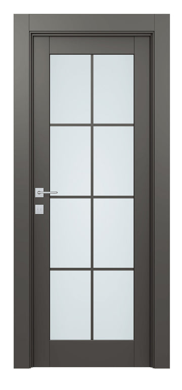 Belldinni Avon 8 Lite Vetro Gray Matte Modern Interior Door
