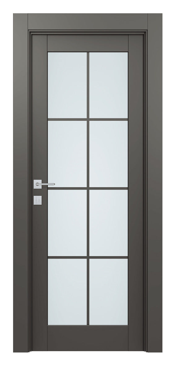 Belldinni Avon 8 Lite Vetro Gray Matte Modern Interior Door