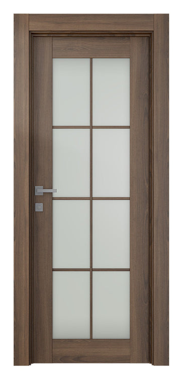 Belldinni Avon 8 Lite Vetro Pecan Nutwood Modern Interior Door