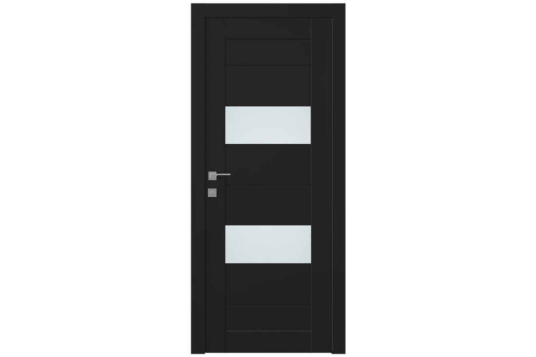 Belldinni Berta Vetro Black Matte Laminated Modern Interior Door - Single Door