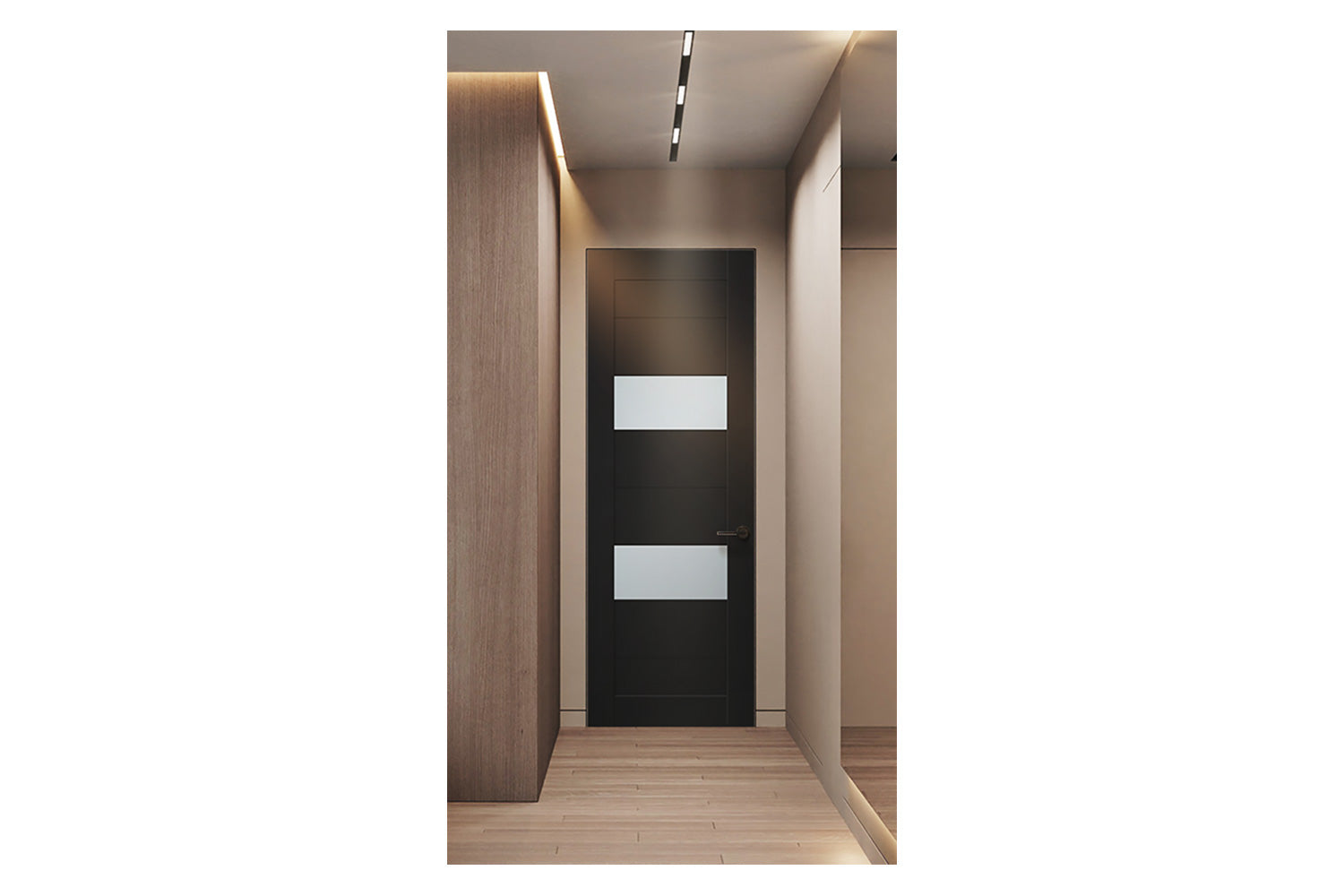 Belldinni Berta Vetro Black Matte Laminated Modern Interior Door