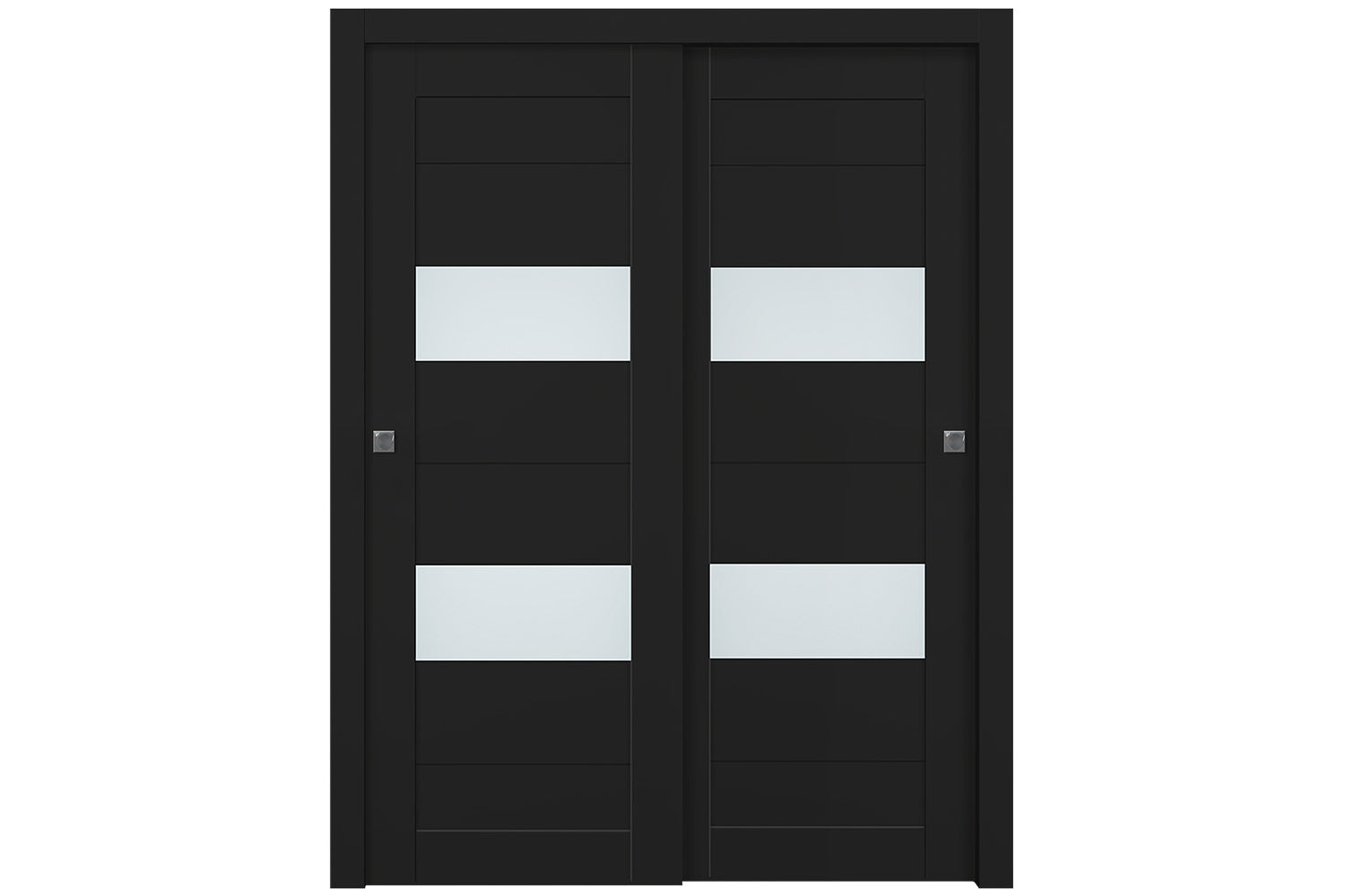 Belldinni Berta Vetro Black Matte Laminated Modern Interior Door - Bypass Door