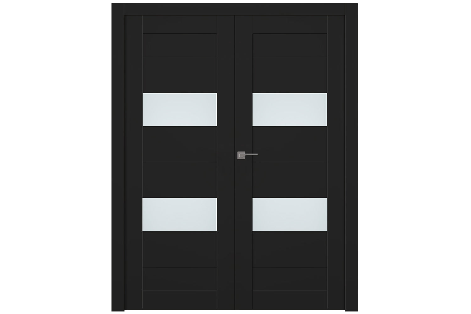 Belldinni Berta Vetro Black Matte Laminated Modern Interior Door - Double Door