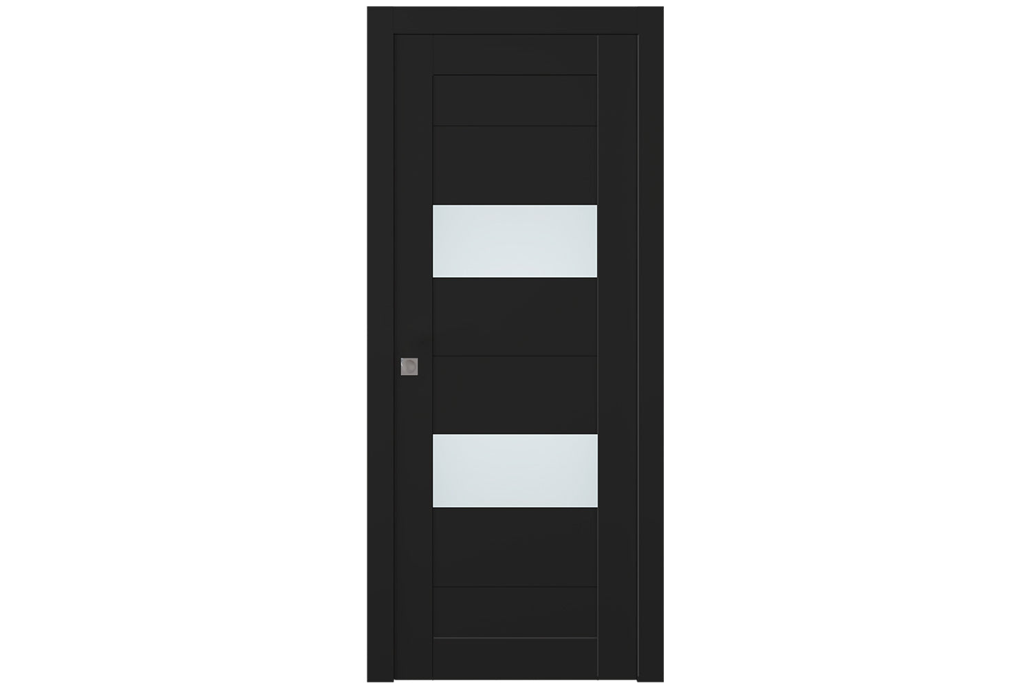 Belldinni Berta Vetro Black Matte Laminated Modern Interior Door - Single Pocket