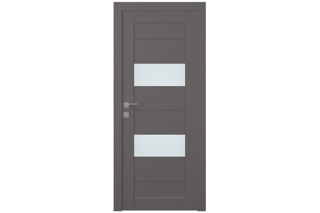 Belldinni Berta Vetro Gray Matte Laminated Modern Interior Door - Single Door