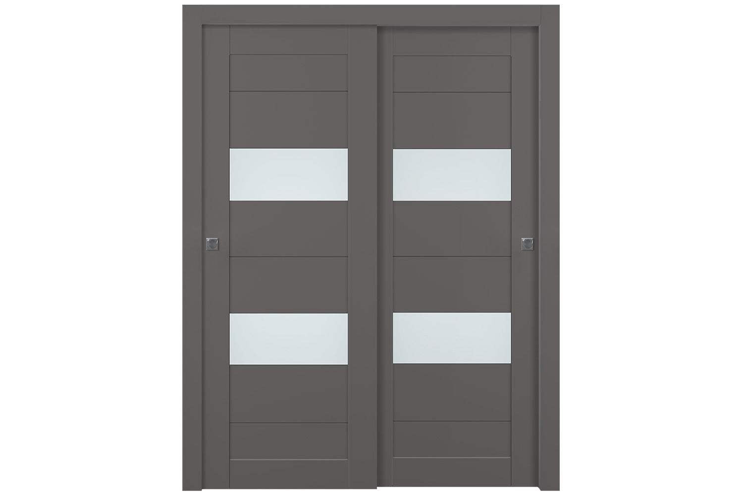 Belldinni Berta Vetro Gray Matte Laminated Modern Interior Door - Bypass Door