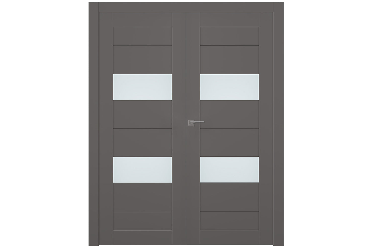 Belldinni Berta Vetro Gray Matte Laminated Modern Interior Door - Double Door