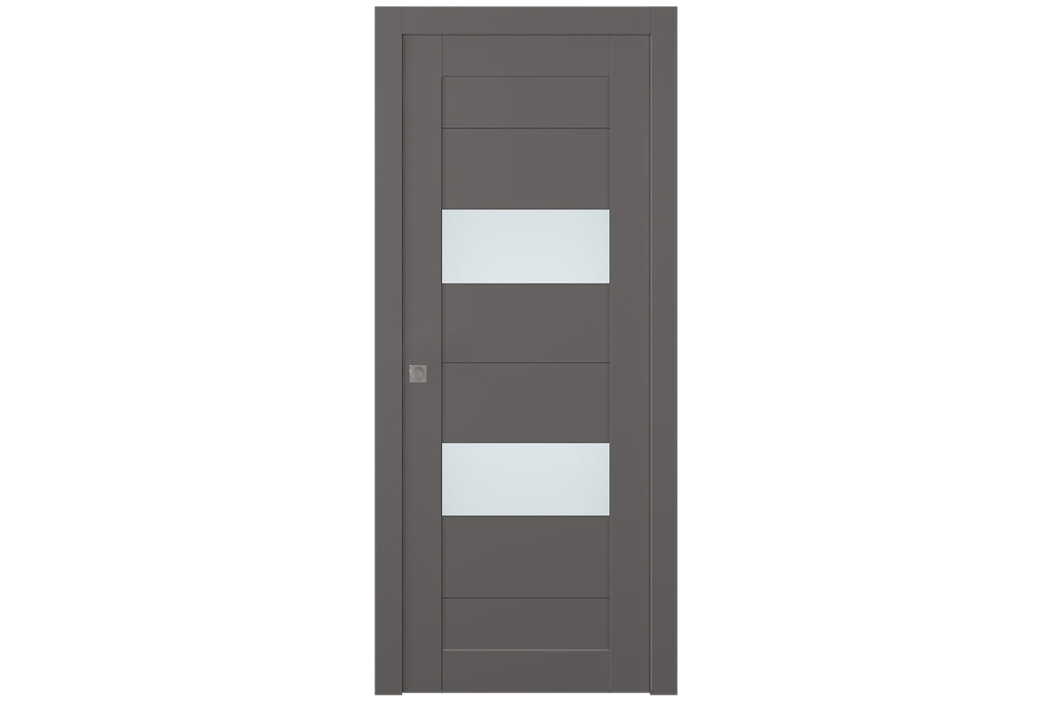Belldinni Berta Vetro Gray Matte Laminated Modern Interior Door - Single Pocket
