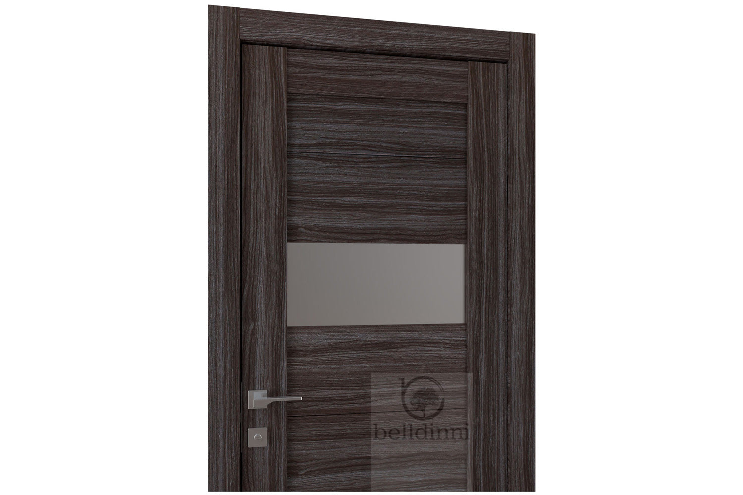 Belldinni Berta Vetro Gray Oak Laminated Modern Interior Door