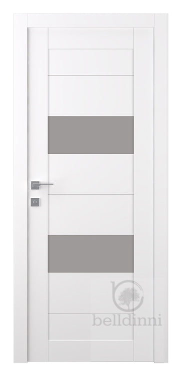 Belldinni Berta Vetro Snow White Laminated Modern Interior Door