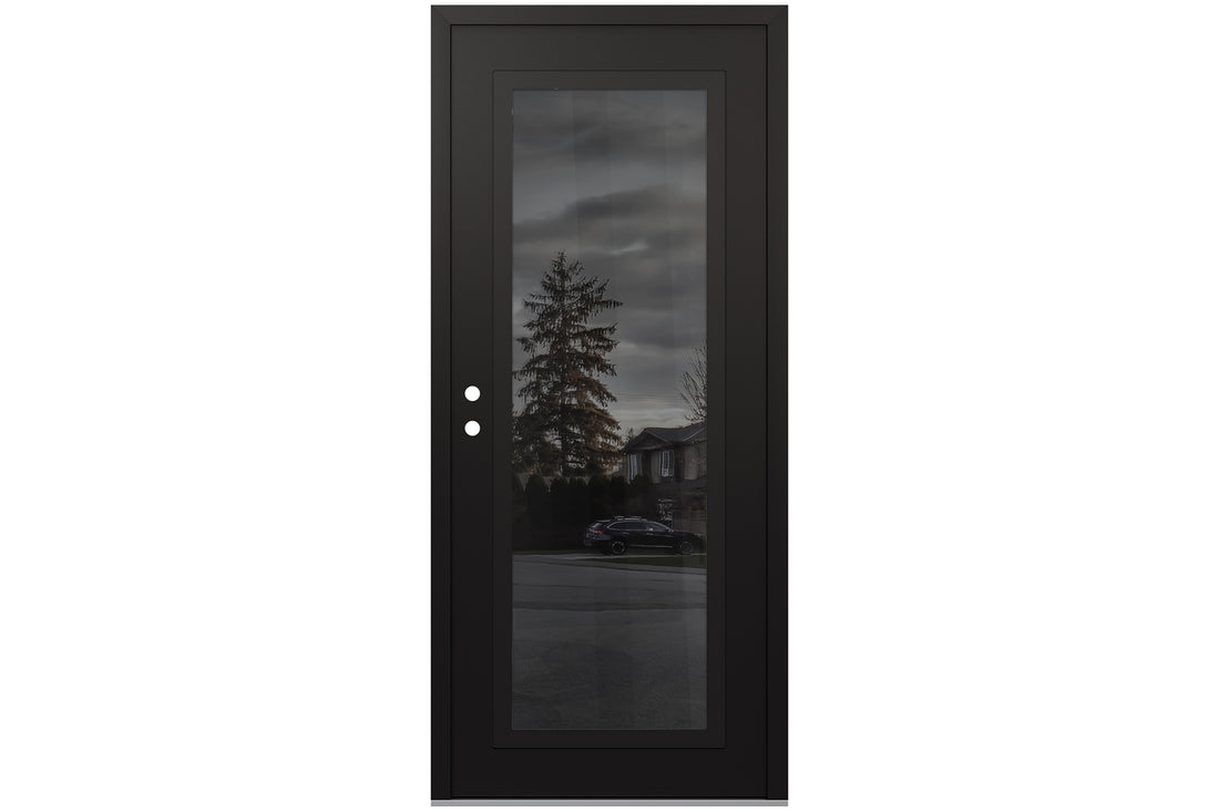 Belldinni Diamond C1 Black Modern Exterior Door with Black SS - Single Door