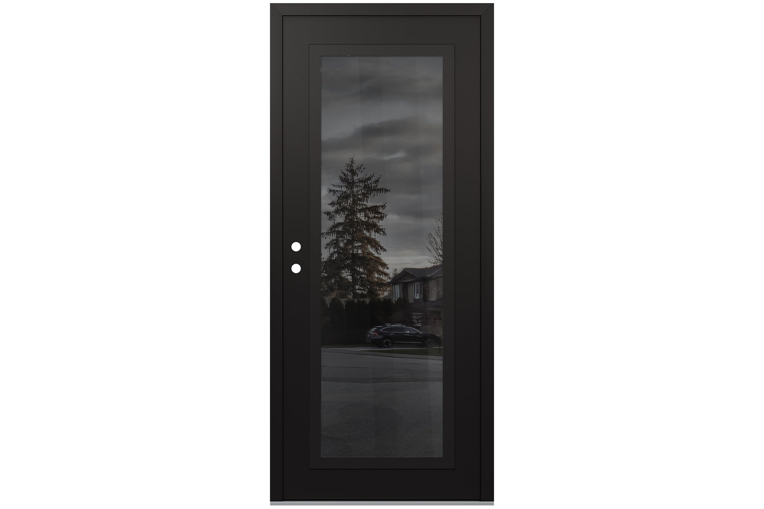 Belldinni Diamond C1 Black Modern Exterior Door with Black SS - Single Door