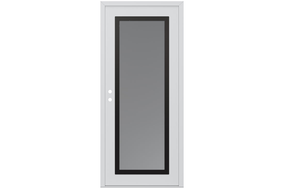 Belldinni Diamond C1 White Modern Exterior Door with Black SS - Single Door