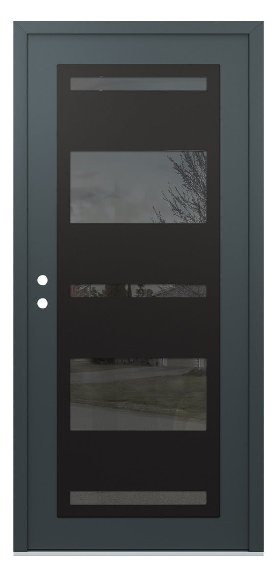 Belldinni Diamond C10 Anthracite Modern Exterior Door with Black SS
