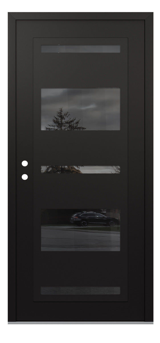 Belldinni Diamond C10 Black Modern Exterior Door with Black SS