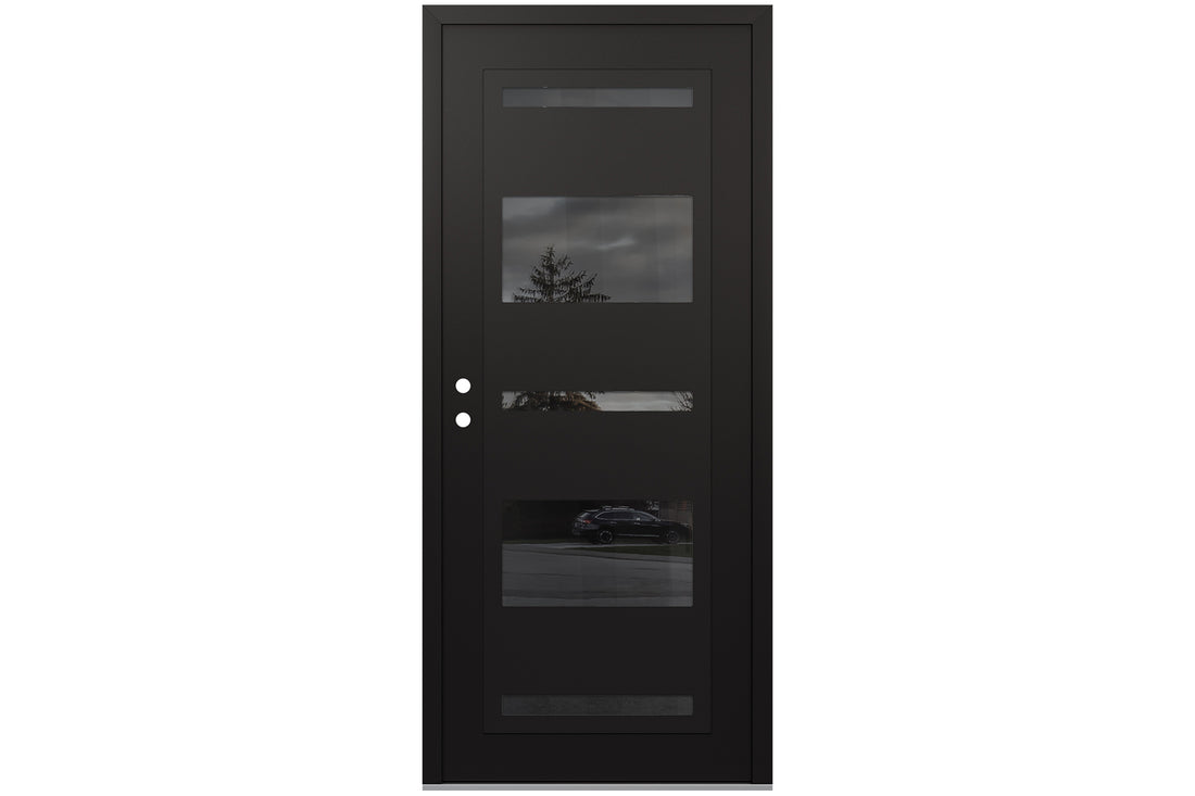 Belldinni Diamond C10 Black Modern Exterior Door with Black SS