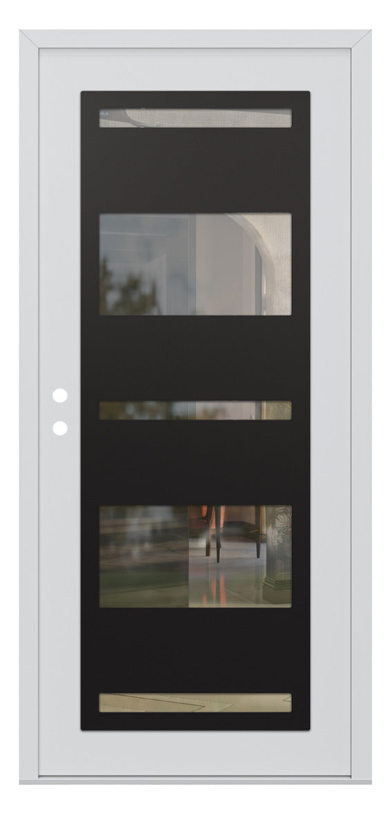 Belldinni Diamond C10 White Modern Exterior Door with Black SS