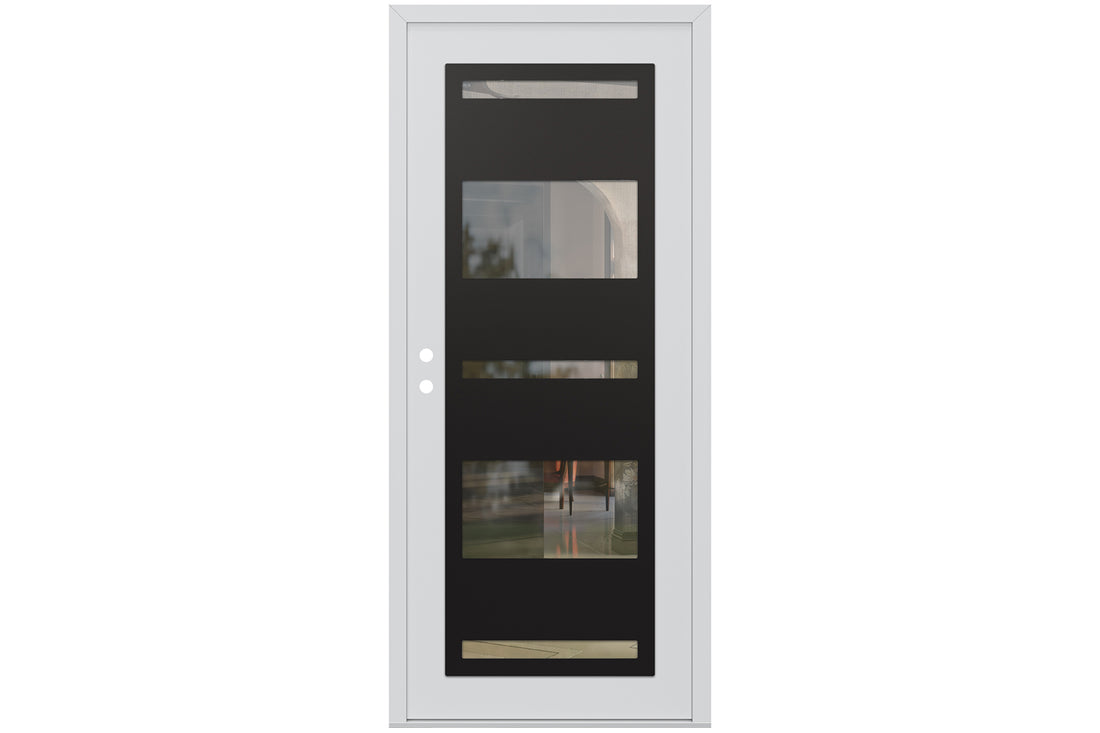 Belldinni Diamond C10 White Modern Exterior Door with Black SS