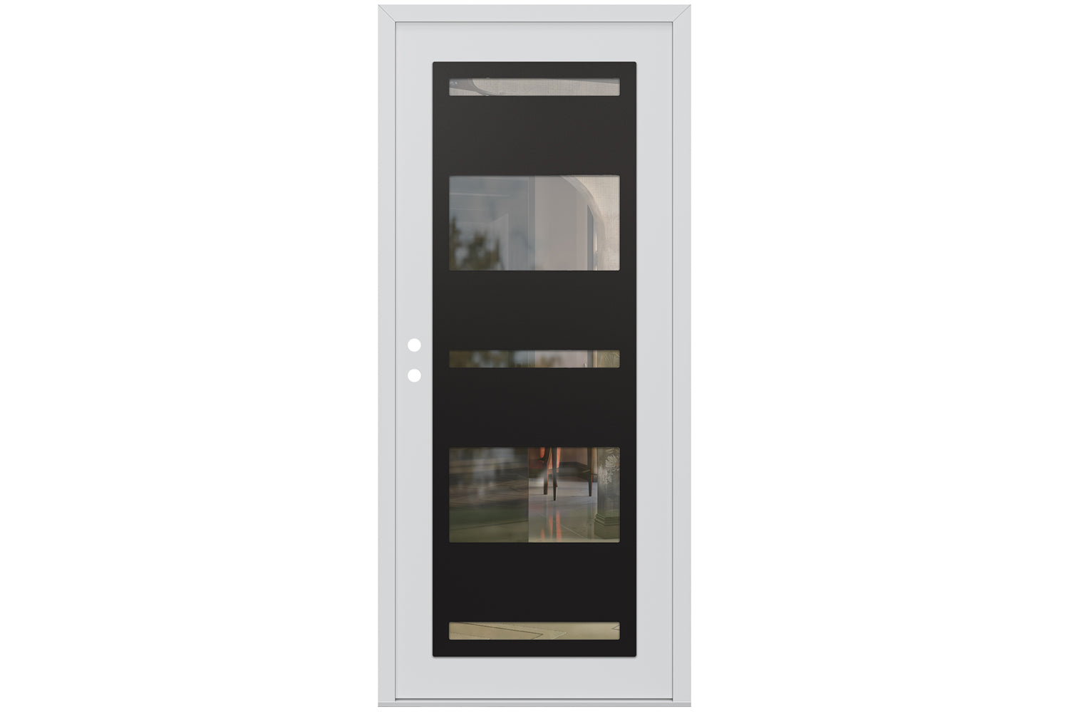 Belldinni Diamond C10 White Modern Exterior Door with Black SS