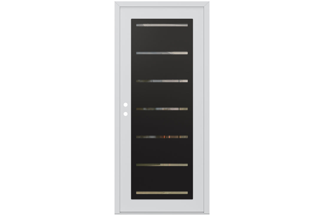 Belldinni Diamond C11 White Modern Exterior Door with Black SS
