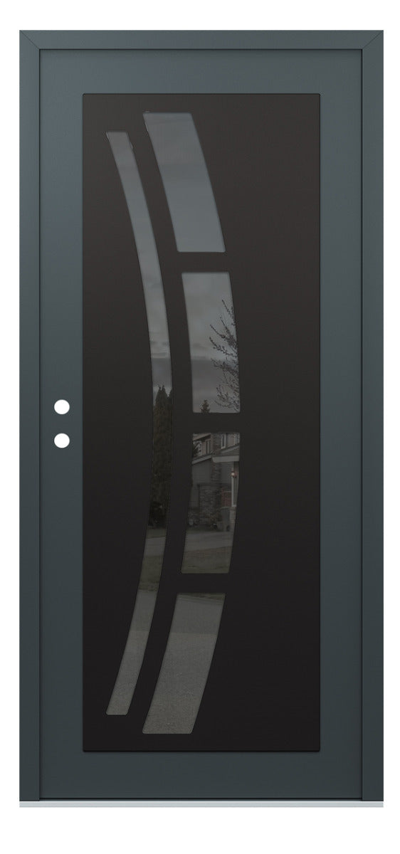 Belldinni Diamond C12 Anthracite Modern Exterior Door with Black SS