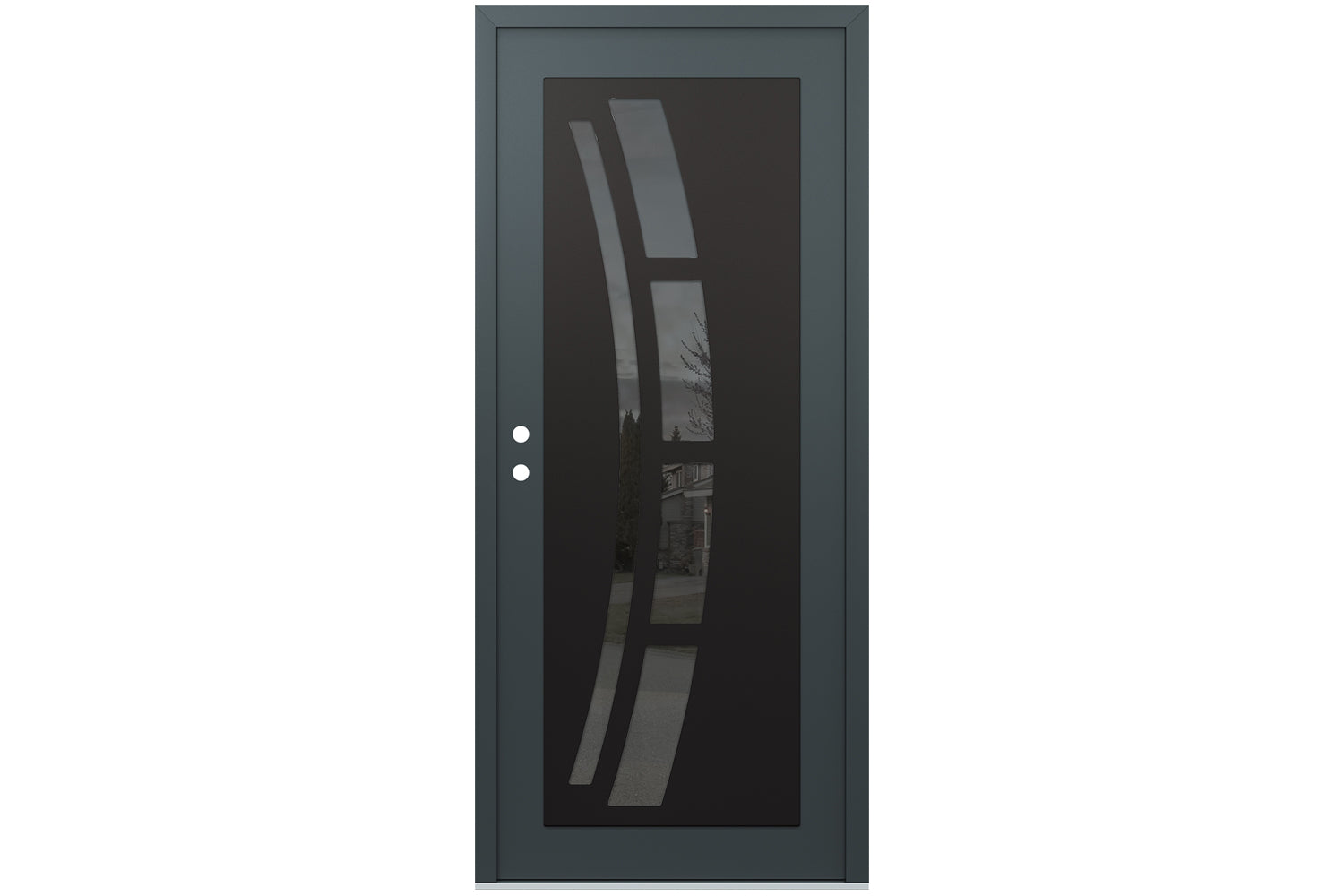 Belldinni Diamond C12 Anthracite Modern Exterior Door with Black SS