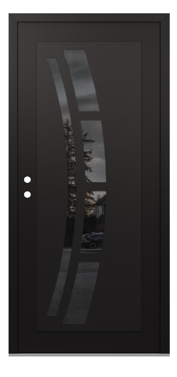 Belldinni Diamond C12 Black Modern Exterior Door with Black SS