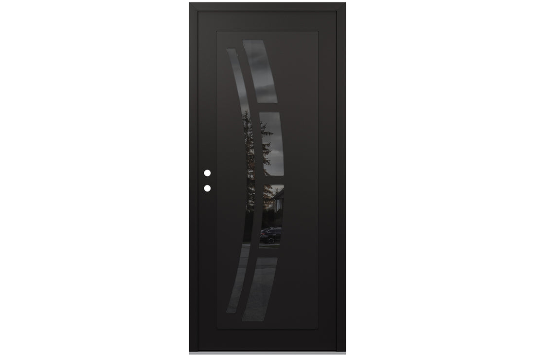 Belldinni Diamond C12 Black Modern Exterior Door with Black SS