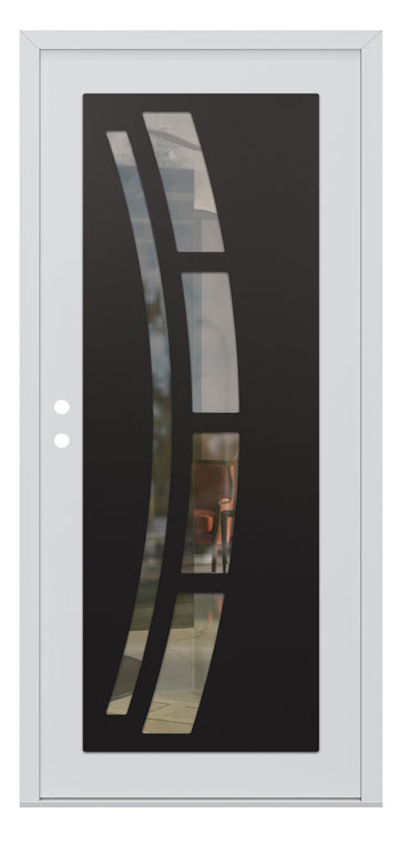 Belldinni Diamond C12 White Modern Exterior Door with Black SS