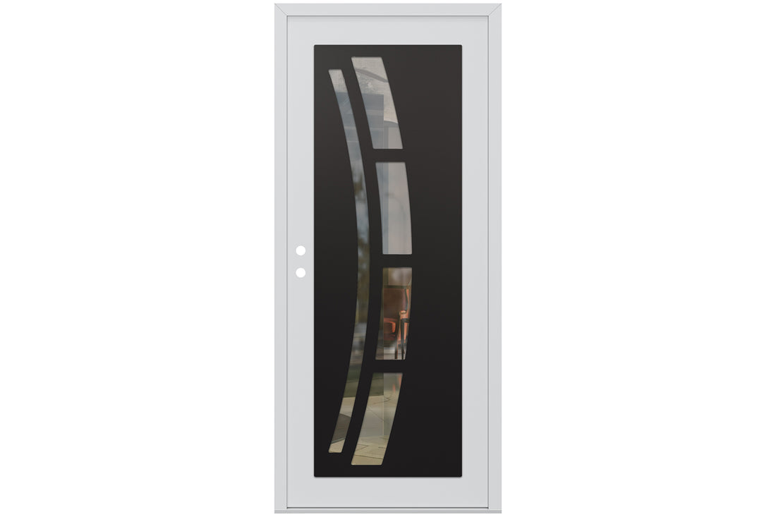 Belldinni Diamond C12 White Modern Exterior Door with Black SS
