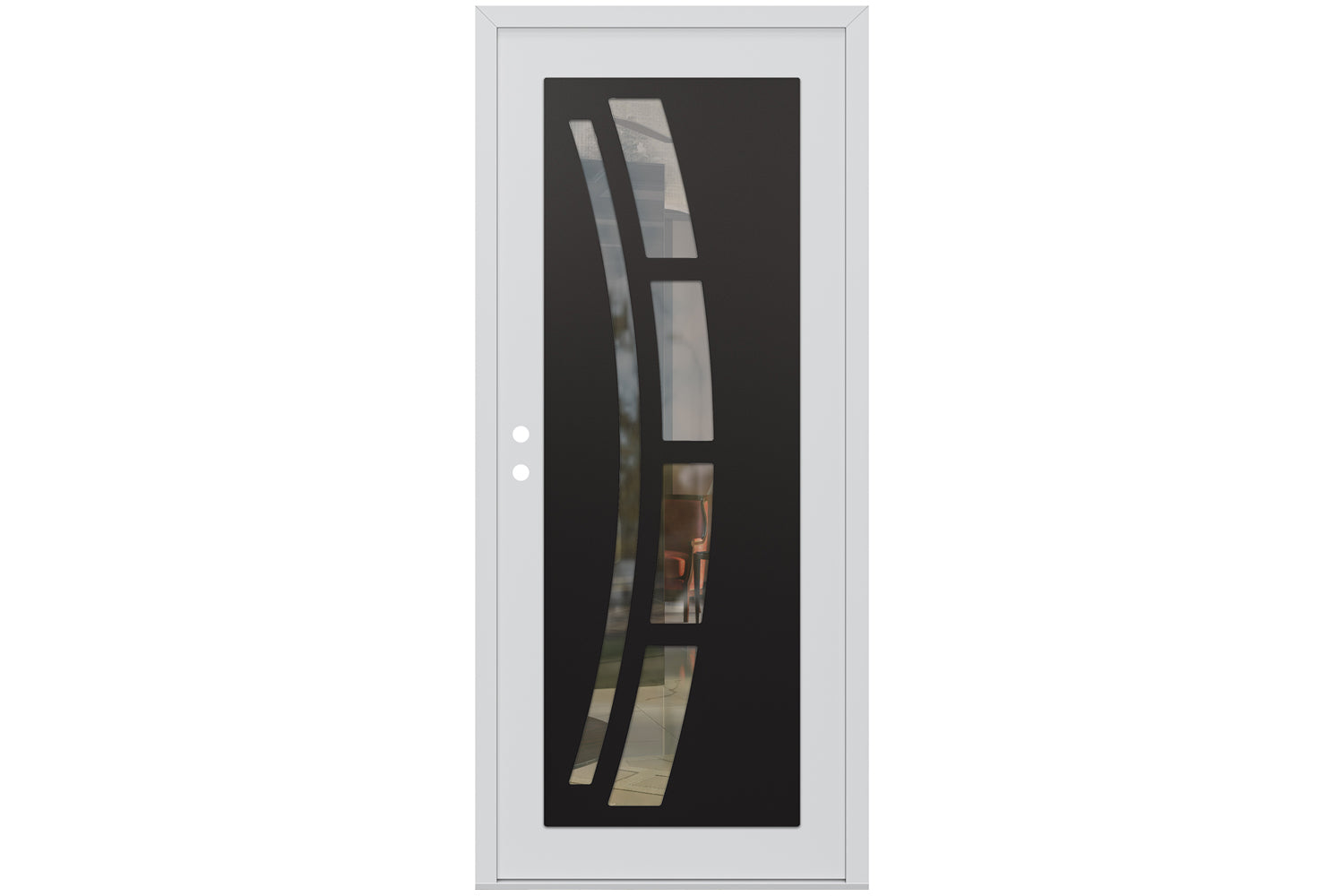Belldinni Diamond C12 White Modern Exterior Door with Black SS