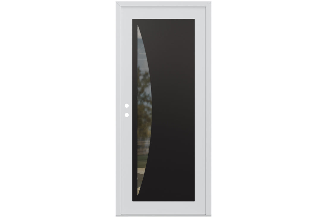 Belldinni Diamond C13 White Modern Exterior Door with Black SS