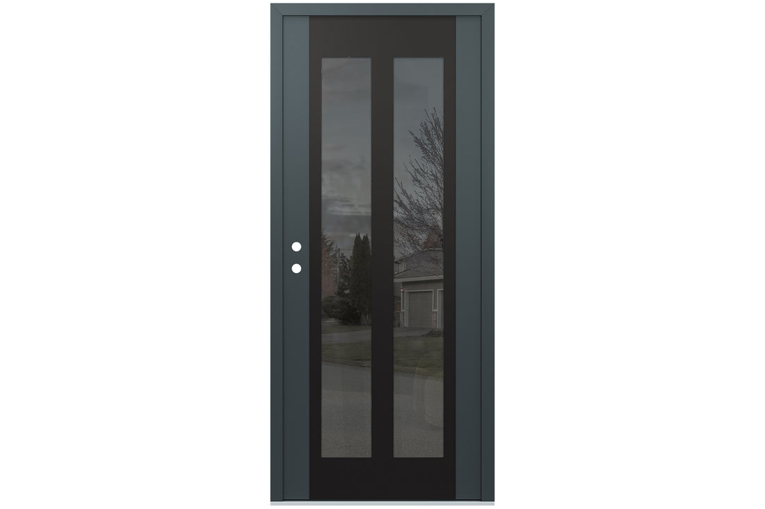 Belldinni Diamond C14 Anthracite Modern Exterior Door with Black SS