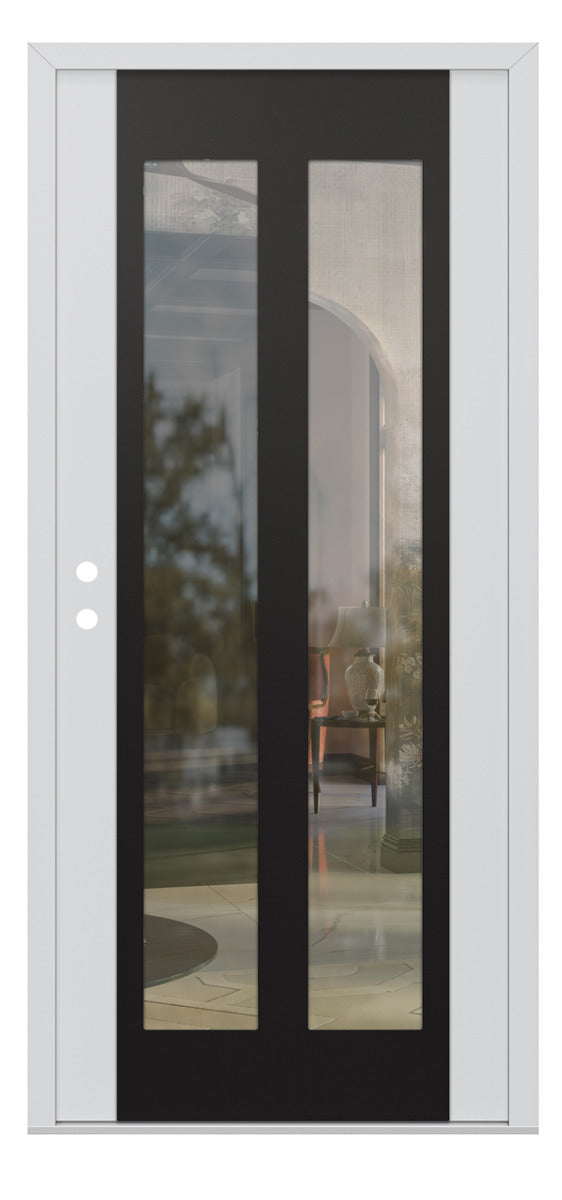 Belldinni Diamond C14 White Modern Exterior Door with Black SS