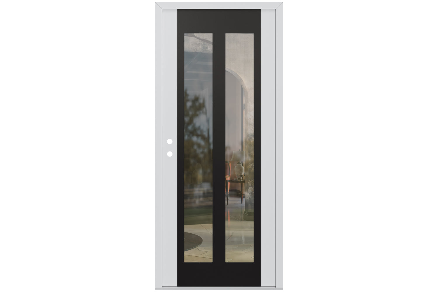 Belldinni Diamond C14 White Modern Exterior Door with Black SS