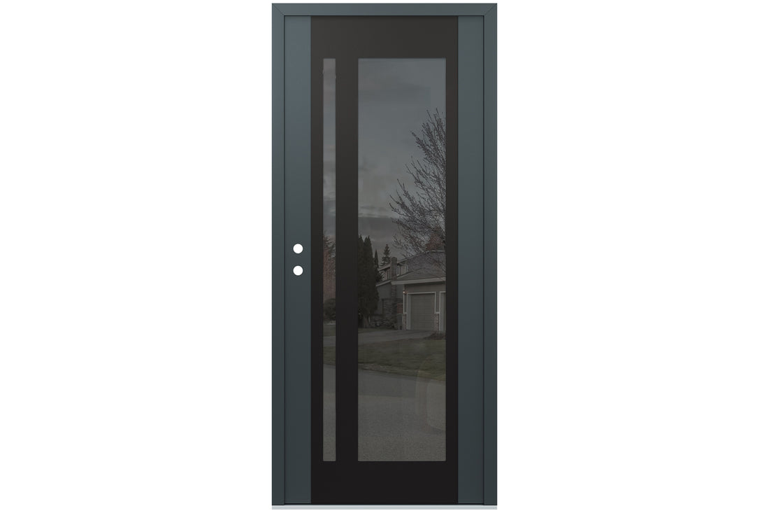 Belldinni Diamond C15 Anthracite Modern Exterior Door with Black SS