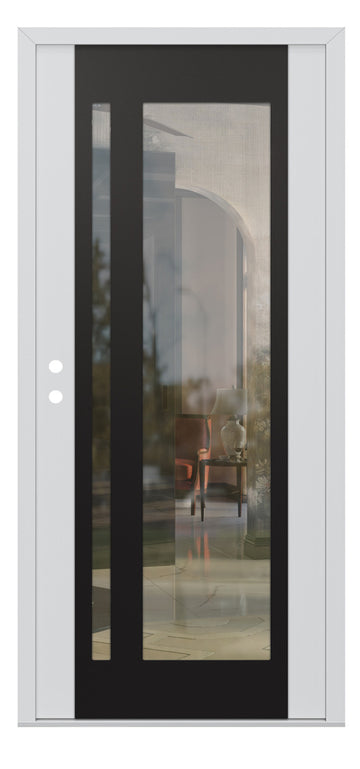 Belldinni Diamond C15 White Modern Exterior Door with Black SS