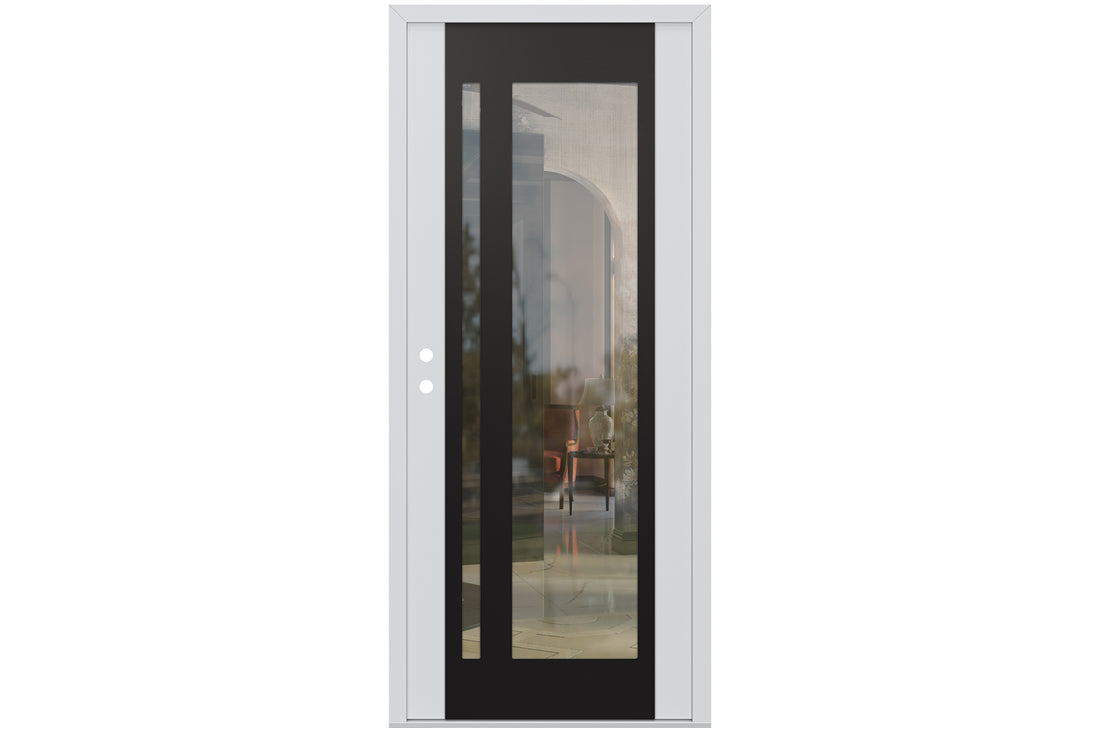 Belldinni Diamond C15 White Modern Exterior Door with Black SS